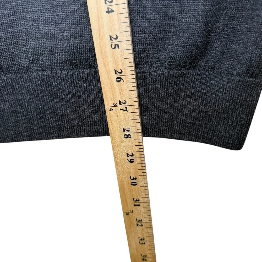 Banana‎ Republic Men's Charcoal Gray 100% Merino Wool 1/4 Zip Sweater XL